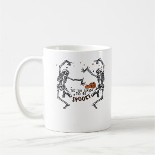 Tis The Season To Spooky Halloween Skeleton Retro Coffee Mug