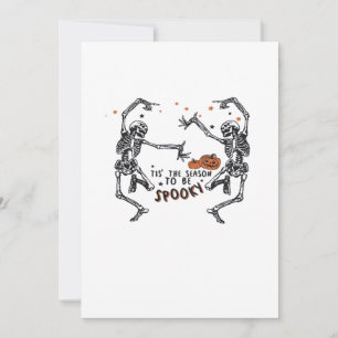 Tis The Season To Spooky Halloween Skeleton Retro Holiday Card