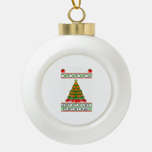 Tis The Season To Vegan Christmas Pajama X-Mas Veg Ceramic Ball Christmas Ornament