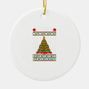 Tis The Season To Vegan Christmas Pajama X-Mas Veg Ceramic Ornament