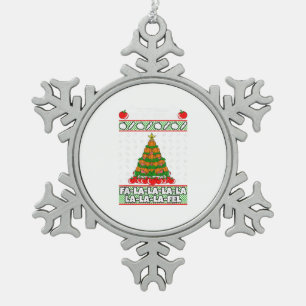 Tis The Season To Vegan Christmas Pajama X-Mas Veg Snowflake Pewter Christmas Ornament