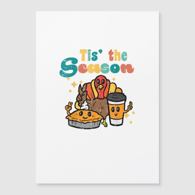 Tis The Season Turkey Coffee Retro Thanksgiving Fa (Front)