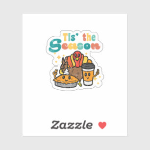 Tis The Season Turkey Coffee Retro Thanksgiving Fa