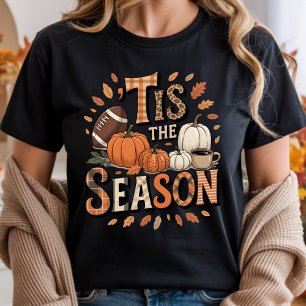 ’TIS THE SEASON Vintage Pumpkins and Football T-Shirt