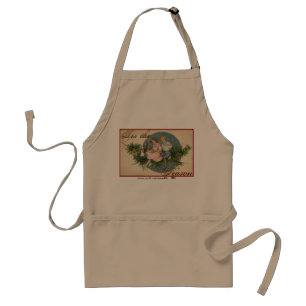 Tis the Season Vintage Scene Standard Apron