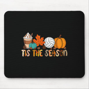 Tis The Season Volleyball Pumpkin Leaf Latte Fall Mouse Pad