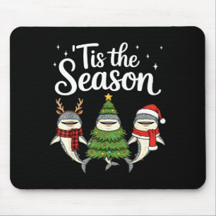 Tis The Season Whale Shark Christmas Santa Mouse Pad