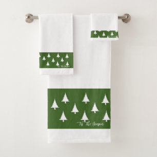 'Tis The Season White  Bath Towel Set