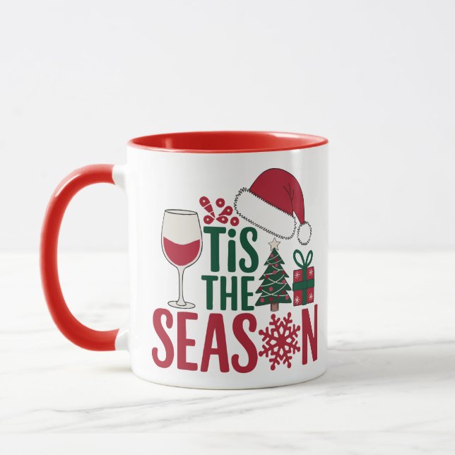 ’Tis the Season – Wine & Christmas Mug (Left)