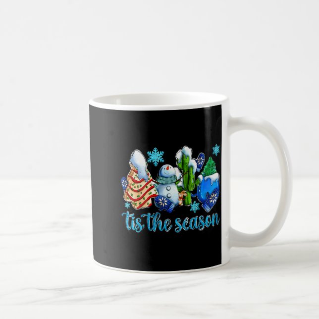 Tis The Season Winter And Snowman Christmas Family Coffee Mug (Right)