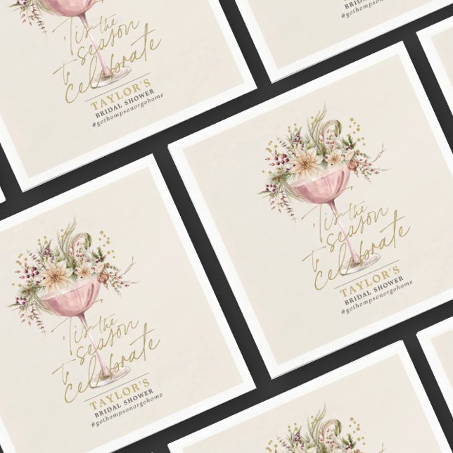 Tis the Season Winter Bridal Shower  Napkin (Creator Uploaded)