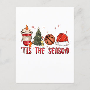 Tis the Season Xmas Christmas Basketball Announcement Postcard