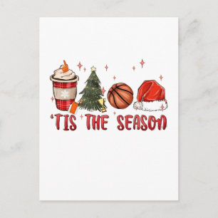 Tis the Season Xmas Christmas Basketball  Announcement Postcard