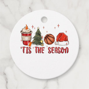Tis the Season Xmas Christmas Basketball  Favour Tags