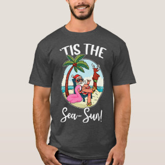 Tis the SeaSun Tropical Christmas Season Santa Fla T-Shirt