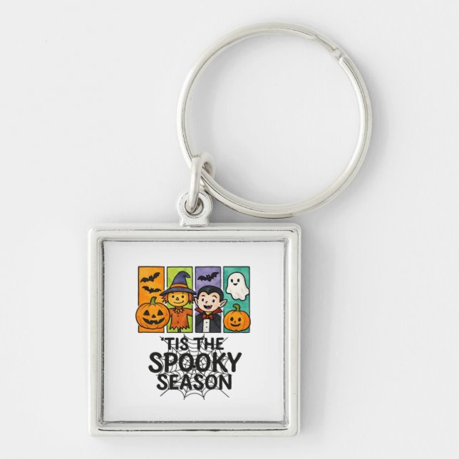 Tis The Spooky Season Halloween Vampire Pumpkin De Key Ring (Front)