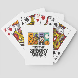 Tis The Spooky Season Halloween Vampire Pumpkin De Playing Cards