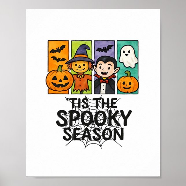 Tis The Spooky Season Halloween Vampire Pumpkin De Poster (Front)