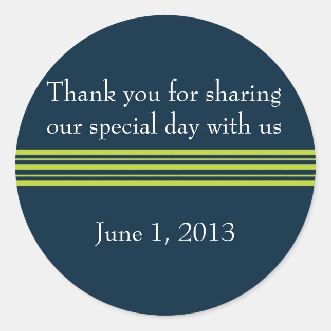 Tisbury - Navy and Green - Round Sticker (Front)