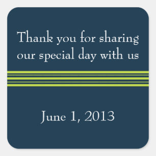 Tisbury - Navy and Green - Square Sticker