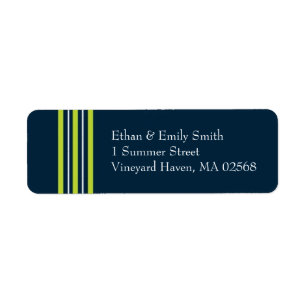 Tisbury - Navy Green White - Return Address Lable Label