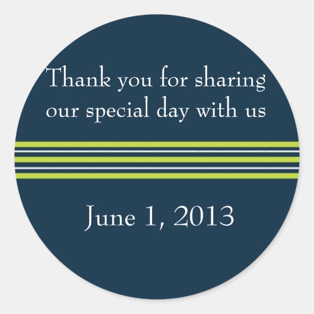 Tisbury - Navy Green White - Round Sticker (Front)