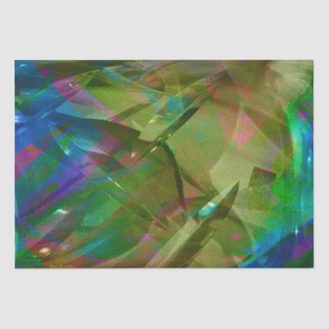 Tissue Bold blue & green colours abstract luminous Paper (Front)