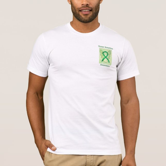 Tissue Donation Awareness Green Ribbon Angel Tee (Front)