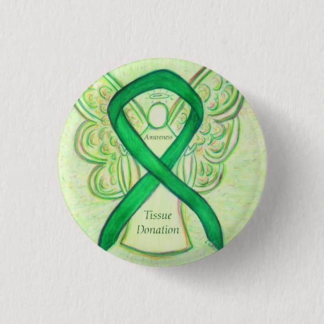 Tissue Donation Awareness Ribbon Angel Buttons (Front)