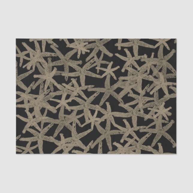 Tissue  gift paper  starfish taupe black (Front)