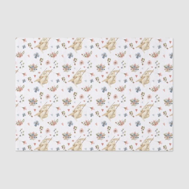 Tissue Paper (25 cm x 38 cm) - Rabbit Pattern (Front)
