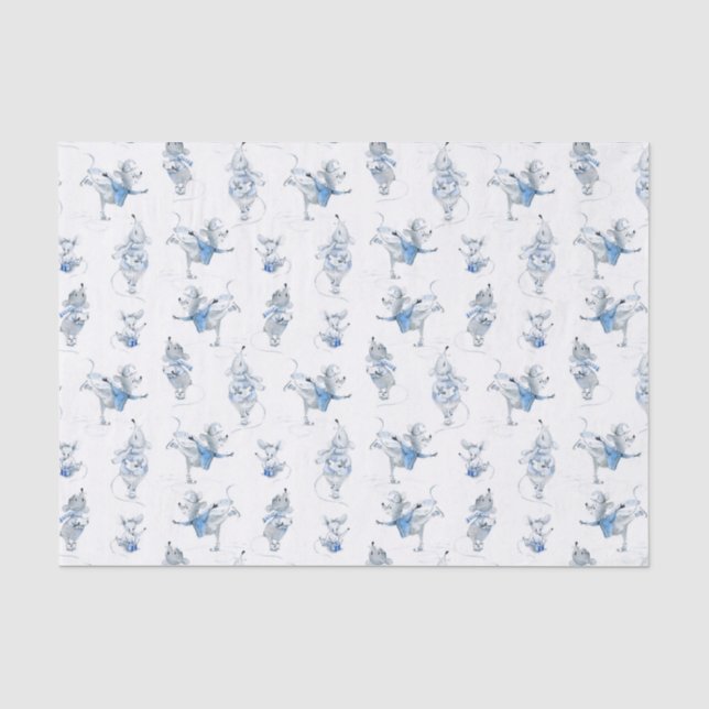 Tissue Paper (25cm x 38cm) - Christmas Mice (Front)
