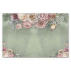 Tissue Paper 2pc Set Vintage Floral Theme in Green