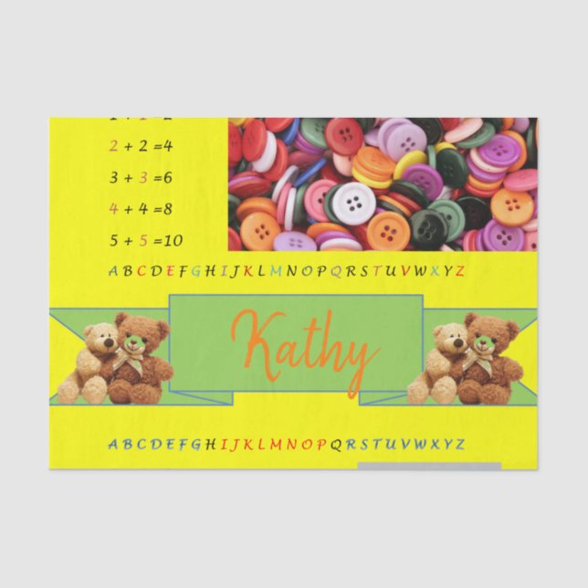 Tissue Paper Alphabet Numbers (Front)