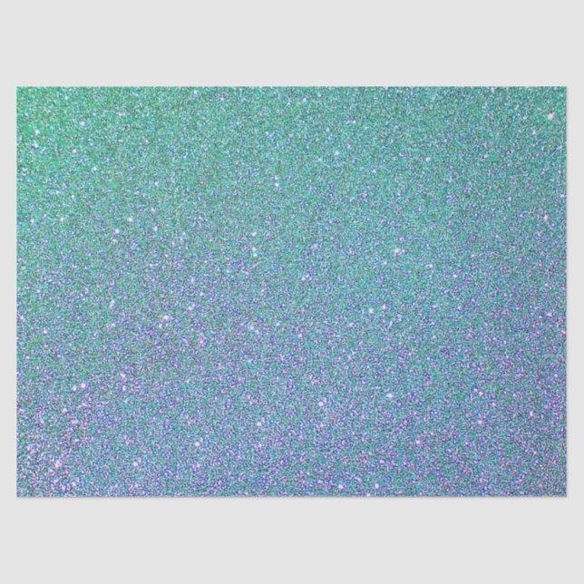 Tissue Paper/Aqua Glitter Paper (Front)