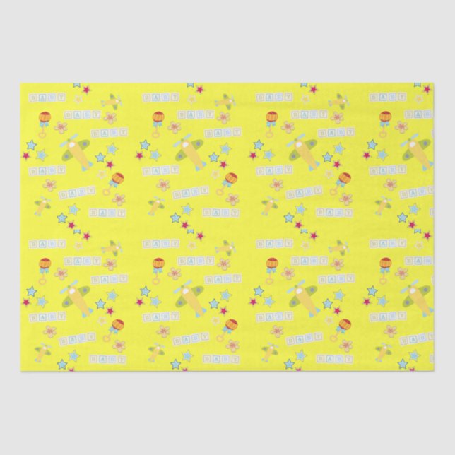 Tissue Paper Baby Aeroplane Yellow (Front)