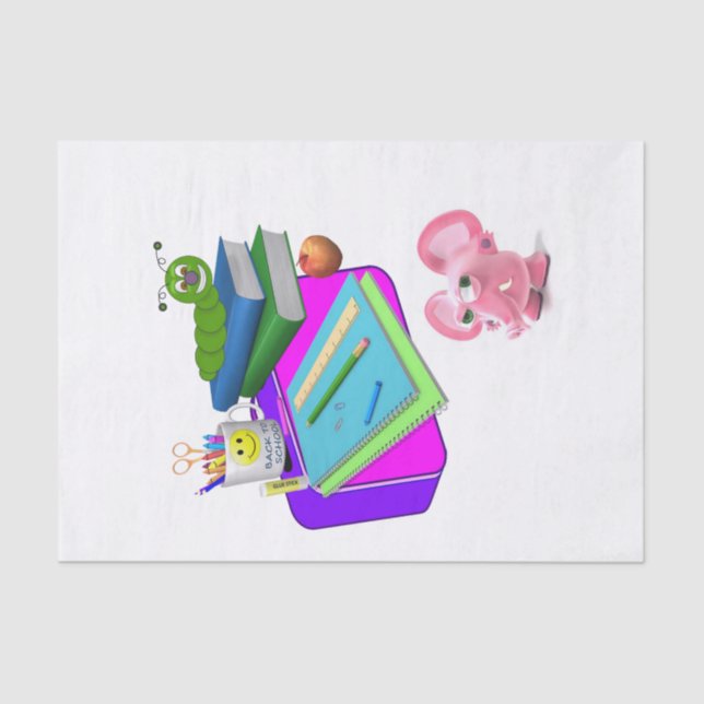 Tissue Paper Back to School Pink Pig (Front)
