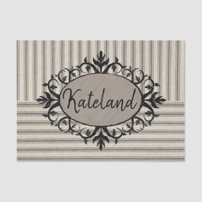 Tissue Paper Beige Black Stripe (Front)