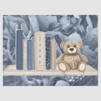 Tissue Paper Boy's Books and Teddy Bear