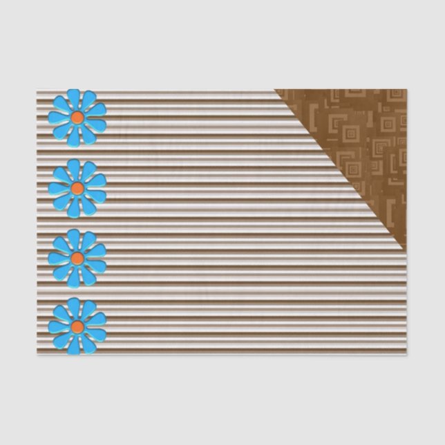 Tissue Paper Brown Stripes Floral (Front)