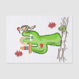 Tissue Paper Cactus Bird 