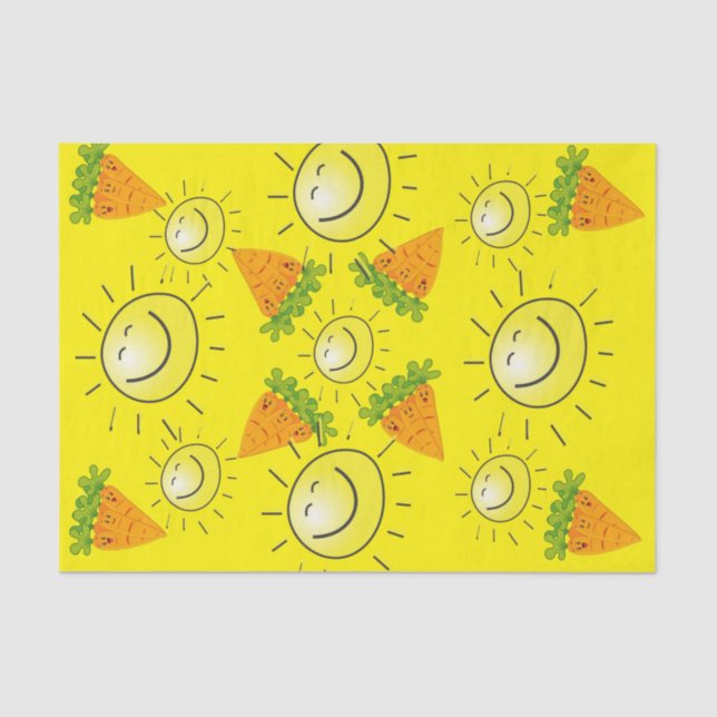 Tissue Paper Carrots Sun Yellow Vegan (Front)