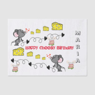 Tissue Paper Cheesey Mousey Kisses Happy Birthday 