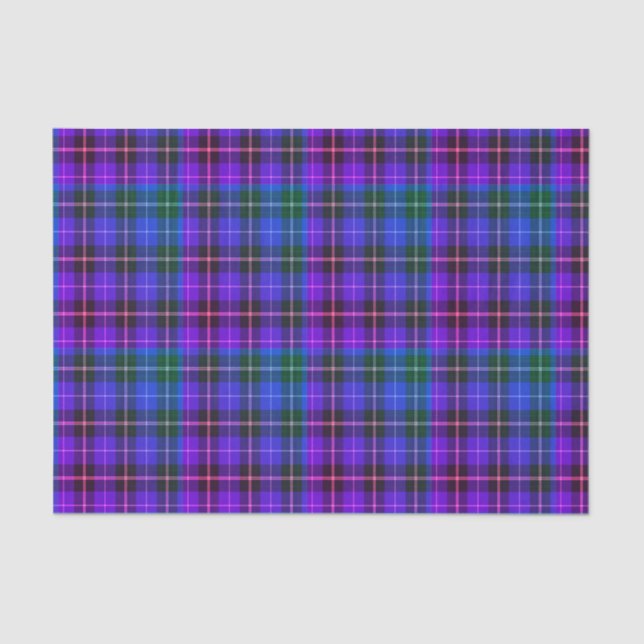 Tissue paper Christmas  green blue purple plaid (Front)