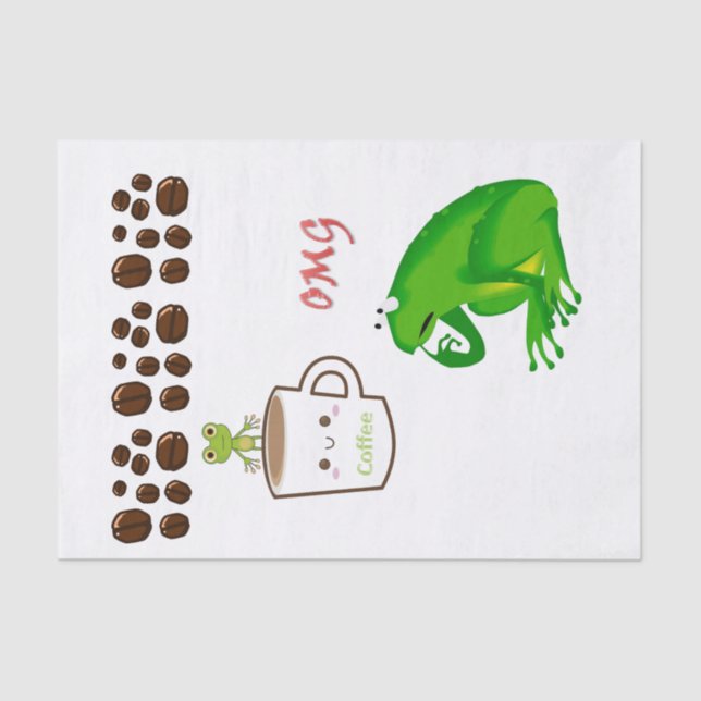 Tissue Paper Coffee Beans Addict Frog (Front)
