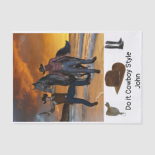 Tissue Paper Cowboy Style Saddle Horse Country Boy