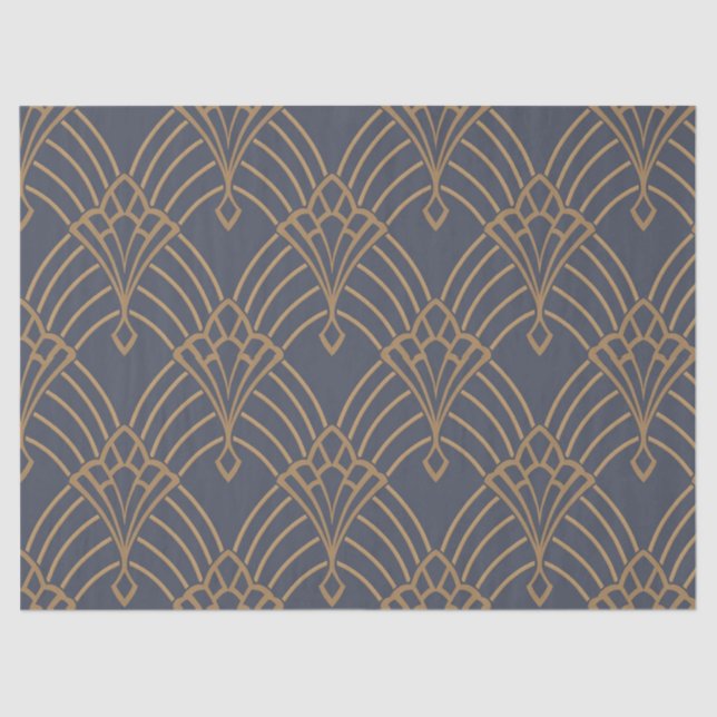 Tissue Paper Decoupage - Art Deco Fan Design (Front)