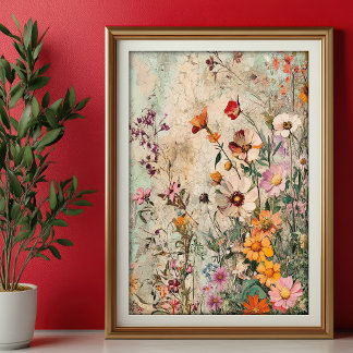 Tissue Paper Decoupage Autumn Wildflowers Var03