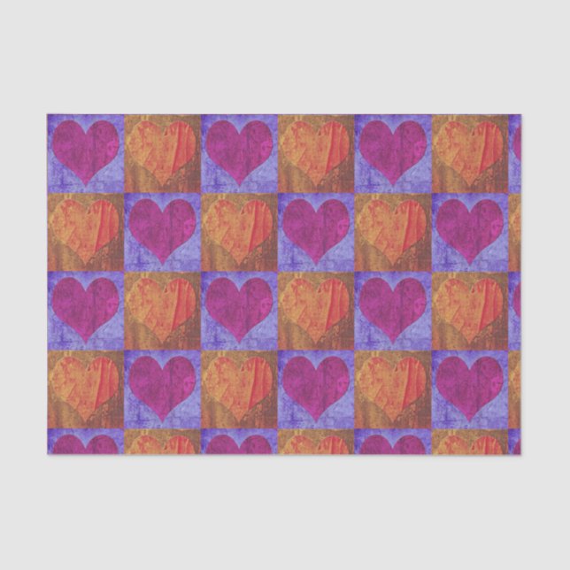 Tissue paper Decoupage - Heart Pop Art (Front)