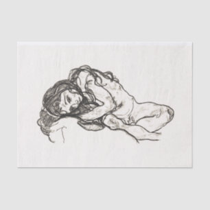TISSUE PAPER : EGON SCHIELE : GIRL : 1918